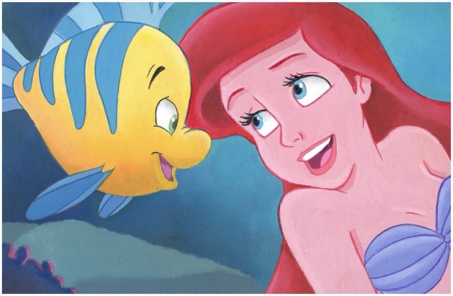 Ariel & Flounder original painting by Kevin Graham