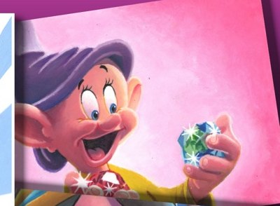 Dopey sketch card painting by Kevin Graham