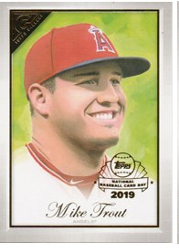 Mike Trout painted portrait card by Kevin Graham